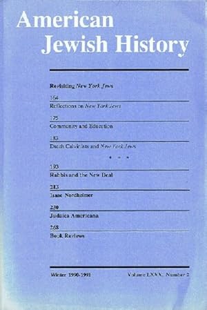 Image du vendeur pour American Jewish History (Winter 1990-1991 - Volume LXXX, Number 2) mis en vente par Round Table Books, LLC