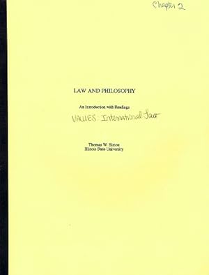 Law and Philosophy: Chapter 2: Values: International Law (Author's Bound Galley)