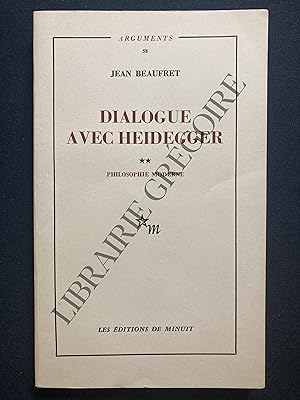 Bild des Verkufers fr DIALOGUE AVEC HEIDEGGER TOME 2 PHILOSOPHIE MODERNE zum Verkauf von Yves Grgoire