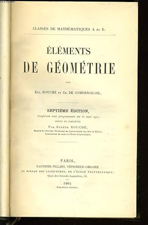 Imagen del vendedor de ELEMENTS DE GEOMETRIE classe de mathmatiques A et B a la venta por Le-Livre