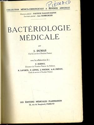 Bild des Verkufers fr BACTERIOLOGIE MEDICALE zum Verkauf von Le-Livre