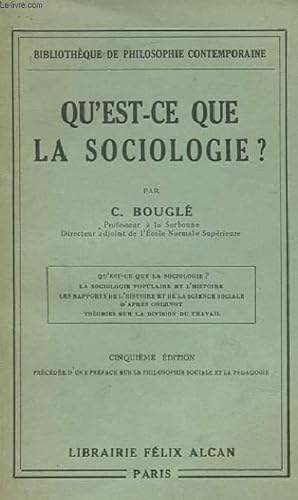 Bild des Verkufers fr QU'EST CE QUE LA SOCIOLOGIE ? zum Verkauf von Le-Livre