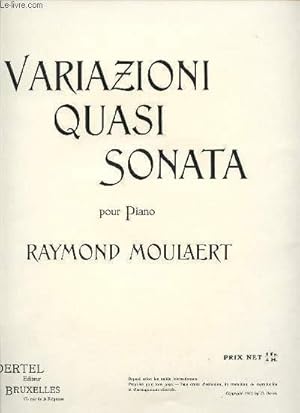 Bild des Verkufers fr VARIAZIONI QUASI SONATA POUR PIANO. zum Verkauf von Le-Livre