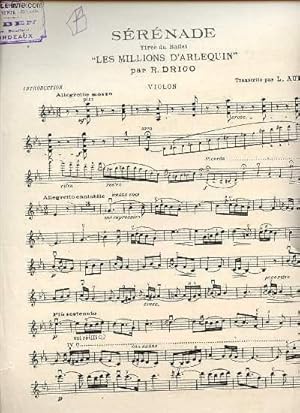 Seller image for SERENADE TIREE DU BALLET "LES MILLIONS D'ARLEQUIN". VIOLON. for sale by Le-Livre