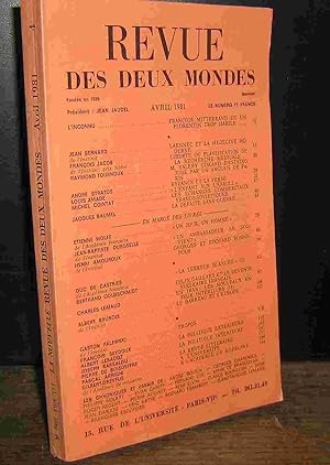 Immagine del venditore per REVUE DES DEUX MONDES - AVRIL 1981 venduto da Livres 113