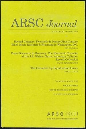 ARSC Journal (Volume 40, No. 1, Spring 2009)
