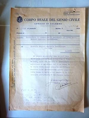 "CORPO REALE DL GENIO CIVILE Ufficio di Salerno. Oggetto: Concessione di Estrazione di materiali ...