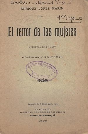 Imagen del vendedor de EL TERROR DE LAS MUJERES. a la venta por Librera Torren de Rueda