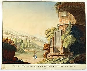 Bild des Verkufers fr Vue du tombeau de la famille Plautie  Tivoli. zum Verkauf von Antiquariat Peter Fritzen