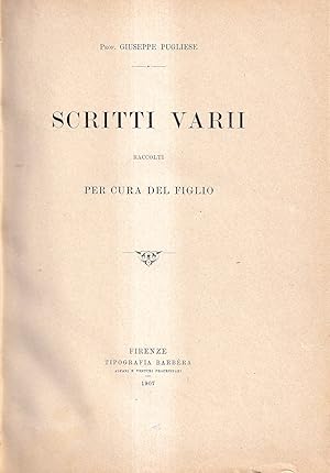 Seller image for Scritti varii raccolti per cura del figlio for sale by Il Salvalibro s.n.c. di Moscati Giovanni