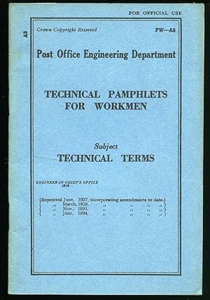 Imagen del vendedor de Technical Pamphlets For Workmen PW A 3: Technical Terms [2] a la venta por Little Stour Books PBFA Member