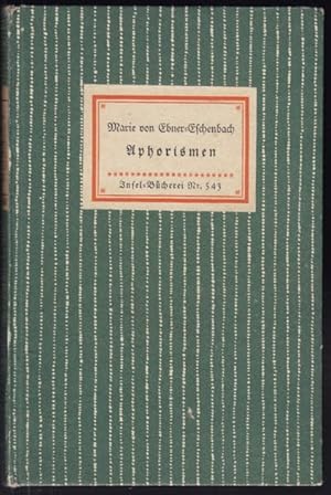 Seller image for Aphorismen. for sale by Antiquariat Burgverlag