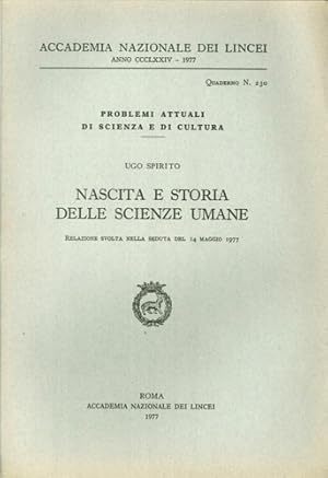 Imagen del vendedor de Nascita e storia delle scienze umane. a la venta por FIRENZELIBRI SRL