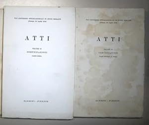 Imagen del vendedor de Atti. Vol.II: Comunicazioni. Parte prima, seconda e terza. a la venta por FIRENZELIBRI SRL