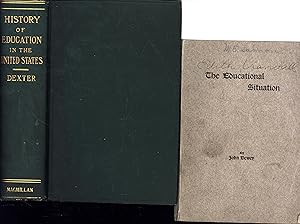 Imagen del vendedor de A History of Education in the United States, AND A SOFTCOVER BOOKLET, Contributions to Education Number III / The Educational Situation a la venta por Cat's Curiosities