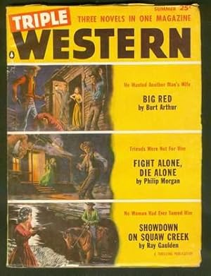 Seller image for TRIPLE WESTERN, Pulp magazine. Summer 1956. for sale by Comic World