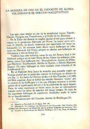 LA RIQUEZA DE ORO EN EL SUDOESTE DE ALEMANIA DURANTE EL PERIODO HALLSTATTICO.