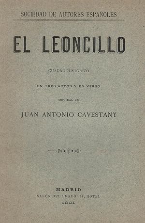 Seller image for EL LEONCILLO. Cuadro Histrico for sale by Librera Torren de Rueda