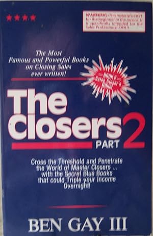 Immagine del venditore per The Closers: The Sales Closer's Bible Part 2 venduto da First Class Used Books