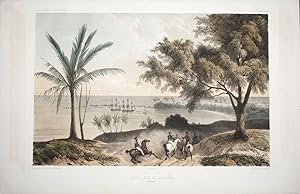 Imagen del vendedor de Mouillage de Matavai (Ile Taiti). Print from "Voyage au Pole Sud et dans l'Oceanie a la venta por Antipodean Books, Maps & Prints, ABAA