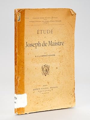 Bild des Verkufers fr Etude sur Joseph de Maistre. zum Verkauf von Librairie du Cardinal