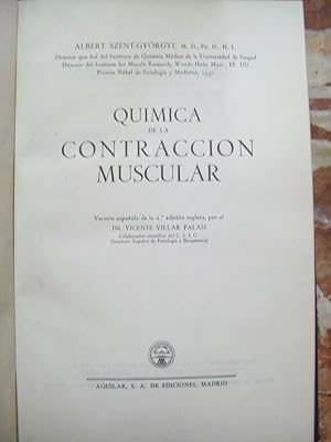 Imagen del vendedor de QUMICA DE LA CONTRACCIN MUSCULAR a la venta por Itziar Arranz Libros & Dribaslibros