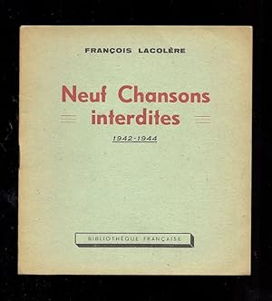 Immagine del venditore per NEUF CHANSONS INTERDITES. 1942-1944 venduto da TBCL The Book Collector's Library