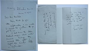 Amerikanischer Schriftsteller, Dramatiker (1897-1975) Handschr. Brief. mit Unterschrift 1 1/2 SS....