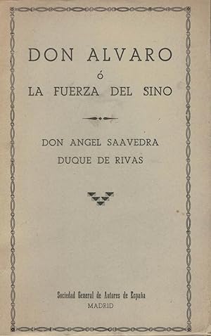 Immagine del venditore per DON LVARO  LA FUERZA DEL SINO. Drama venduto da Librera Torren de Rueda