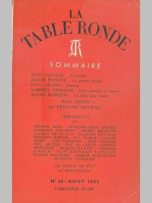 LA TABLE RONDE - Revue Mensuelle - Numéro 68 - Aout 1953