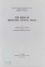 Immagine del venditore per The Birds of Brewster County, Texas venduto da Buteo Books