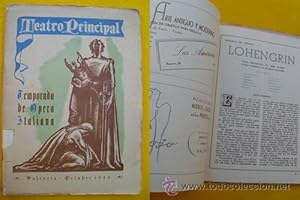 Programa - Program : TEATRO PRINCIPAL - Temporada de Ópera Italiana, octubre 1944 - Valencia