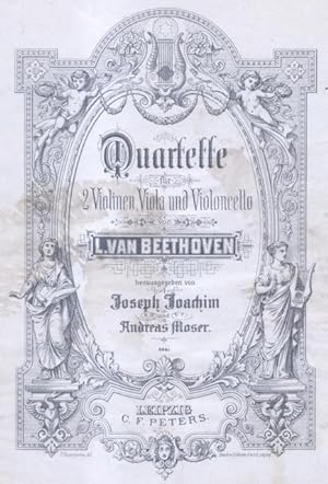 Bild des Verkufers fr QUARTETTE FUR 2 VIOLINEN, VIOLA UND VIOLONCELLO. Herausgegeben von J.Joachim und A.Moser. Partitura per I Violino (Pl.n8841). zum Verkauf von studio bibliografico pera s.a.s.