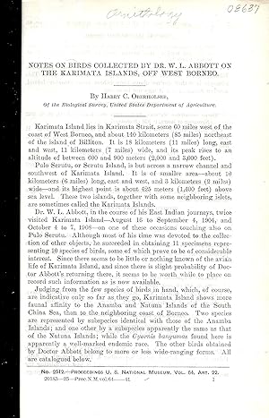 Imagen del vendedor de NOTES ON BIRDS COLLECTED BY DR. W. L. ABBOTT ON THE KARIMATA ISLANDS, OFF WEST BORNEO. a la venta por Legacy Books