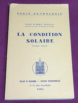 Bild des Verkufers fr LA CONDITION SOLAIRE zum Verkauf von LE BOUQUINISTE