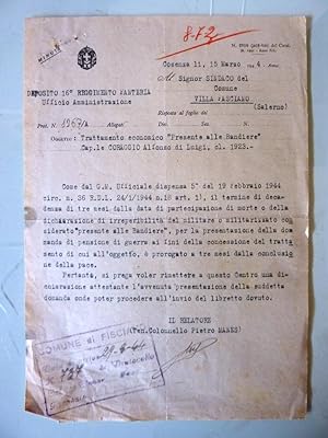 "Minuta - Deposito 16° Reggimento Fanteria Ufficio Amministrazione - Oggetto: TRATTAMENTO ECONOMI...