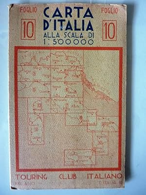 "CARTA D'ITALIA Alla Scala 1:500.000 FOGLIO 10 TOURING CLUB, Milano"