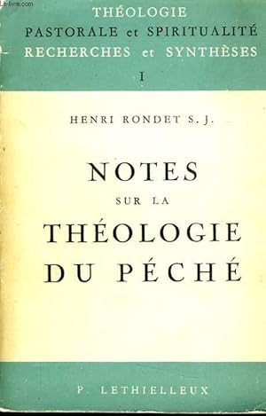 Seller image for NOTES SUR LA THEOLOGIE DU PECHE for sale by Le-Livre