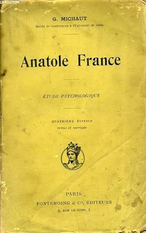 Bild des Verkufers fr ANATOLE FRANCE tude psychologique zum Verkauf von Le-Livre