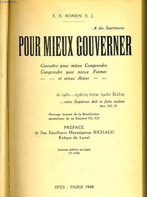 Seller image for POUR MIEUX GOUVERNER for sale by Le-Livre