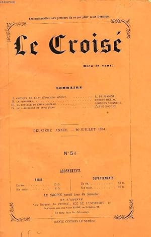 Seller image for LE CROIS, DIEU LE VEUT !, 2e ANNEE, N 51, JUILLET 1861 for sale by Le-Livre