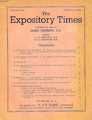 Seller image for THE EXPOSITORY TIMES, JAN. 1948 for sale by Le-Livre