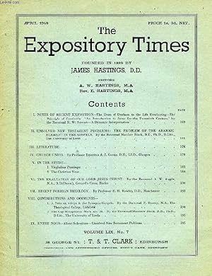 Seller image for THE EXPOSITORY TIMES, APRIL 1948 for sale by Le-Livre