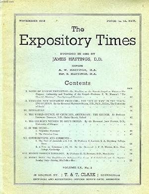 Seller image for THE EXPOSITORY TIMES, NOV. 1948 for sale by Le-Livre