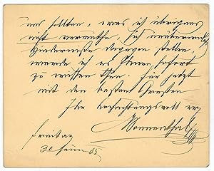 Immagine del venditore per Eigenh. Briefkarte mit U. venduto da Antiquariat INLIBRIS Gilhofer Nfg. GmbH