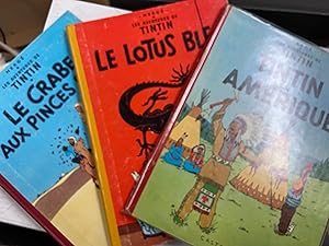 Set of 3 Vintage Tintin Books in French from the 1960s- Le Crabe aux Pinces D'Or [B31-1962] (The ...