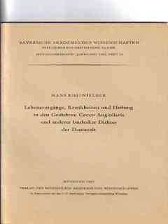 Imagen del vendedor de Lebensvorgnge, Krankheiten und Heilung in den Gedichten Cecco Angiolieris und anderer burlesker Dichter der Dantezeit a la venta por Versandantiquariat Christian Back