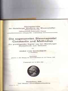 Die sogenannten Slavenapostel Constantin und Methodius : ein grundlegendes Kapitel aus d. Beziehu...