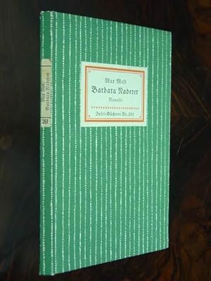 Bild des Verkufers fr Max Mell: Barbara Naderer. Eine Novelle. zum Verkauf von Antiquariat Tarter, Einzelunternehmen,