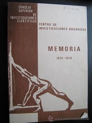 CENTRO DE INVESTIGACIONES BIOLÓGICAS. MEMORIA 1975-76